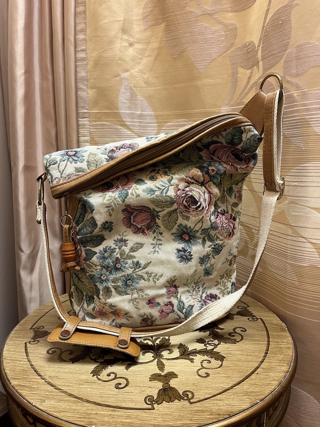flower tapestry bag