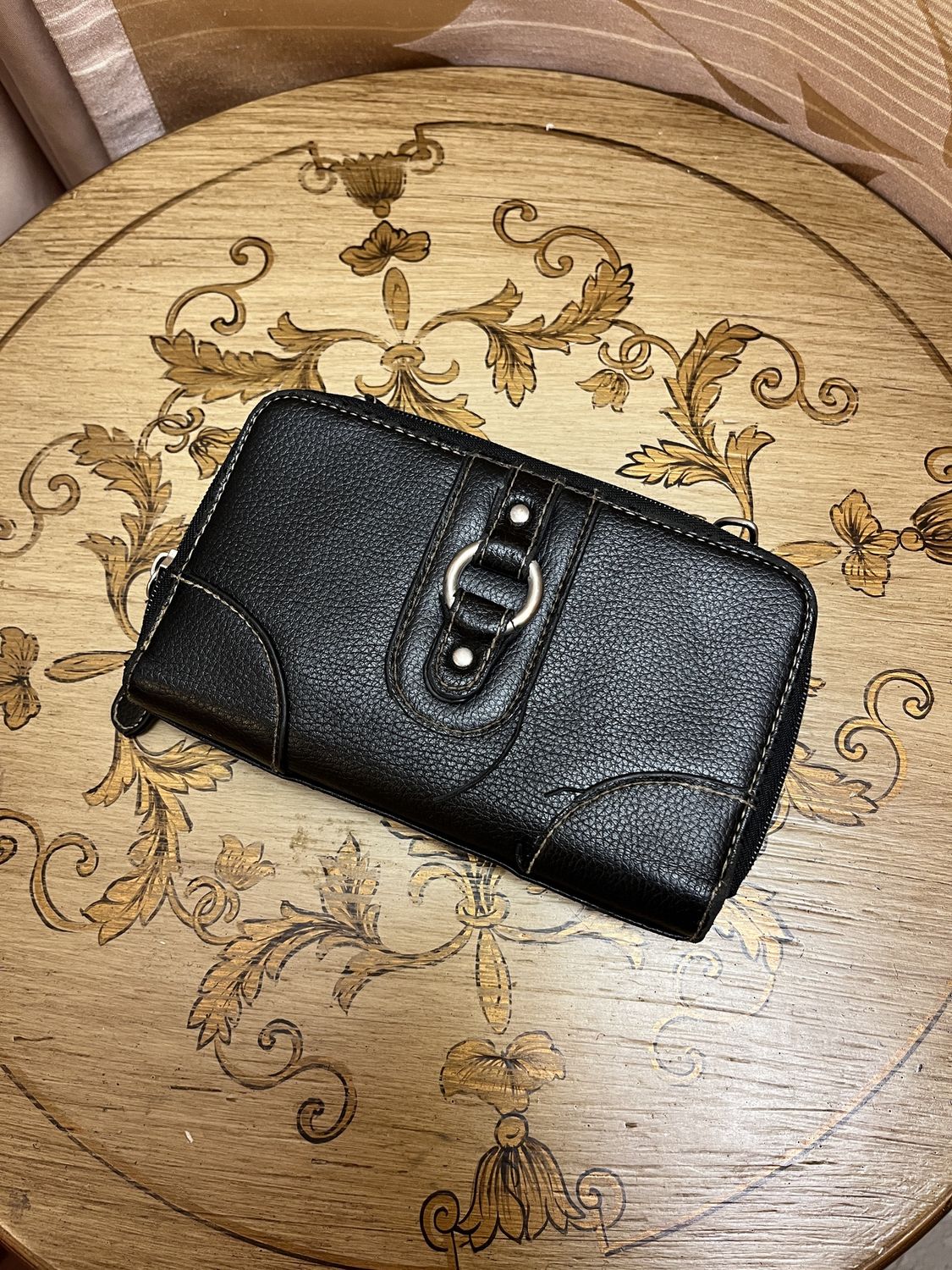 Black buckle wallet