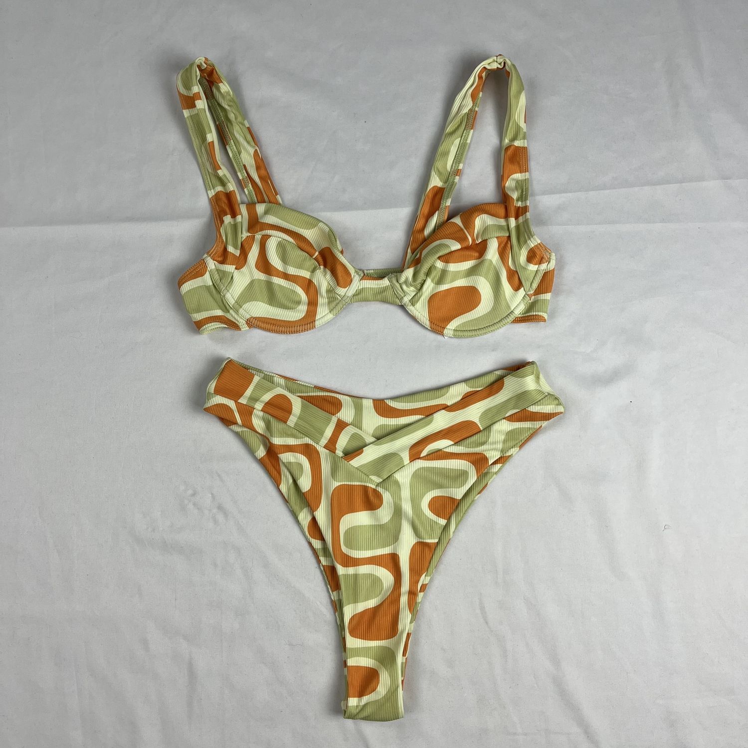 orange &amp; green bikini