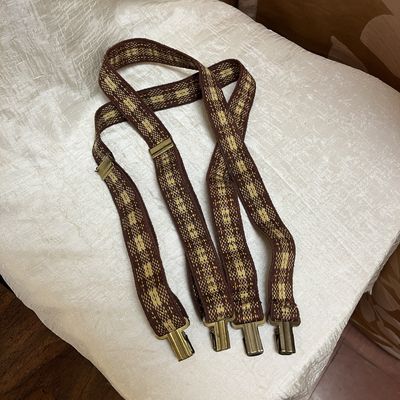 brown plaid suspenders