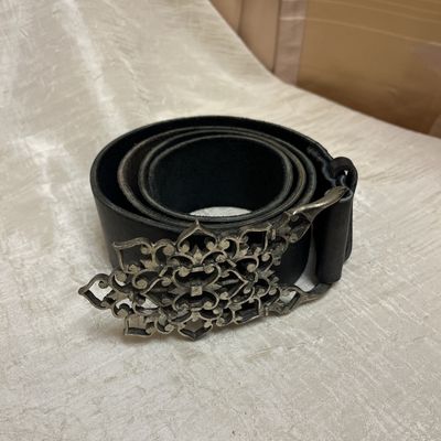 abstract silver buckle belt