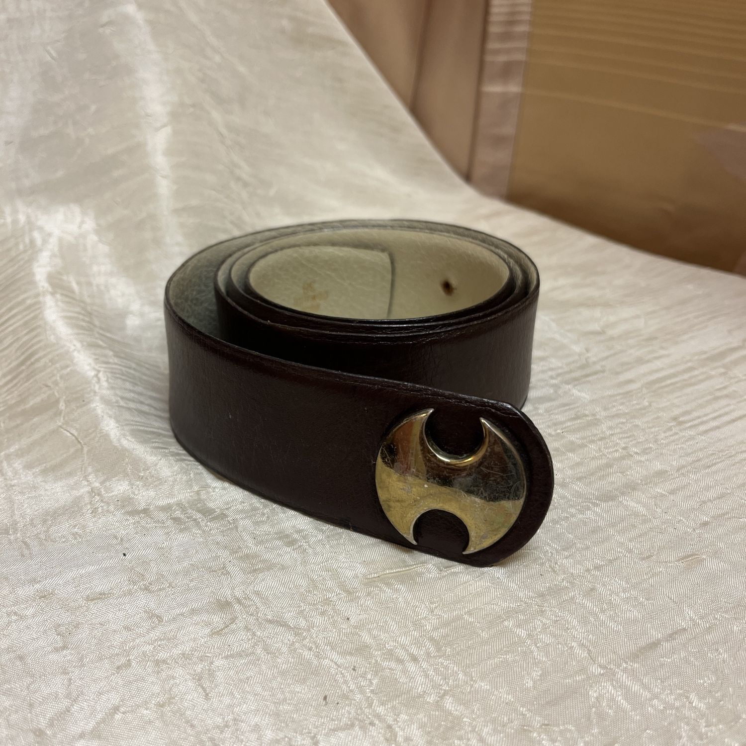 brown gold buckle belt