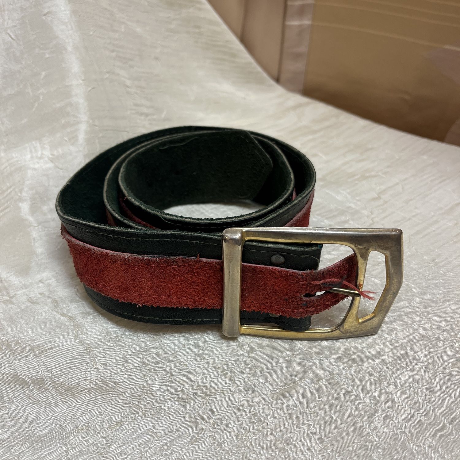 Red and Green leather belt