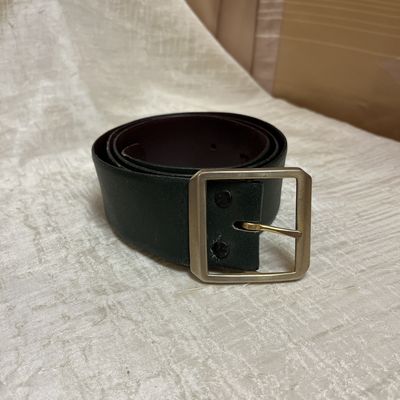 Green leather belt