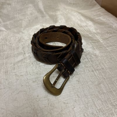 dark brown braided belt