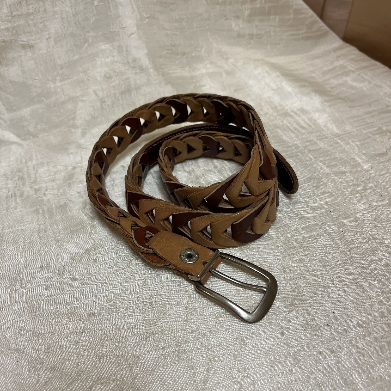 light brown braided belt