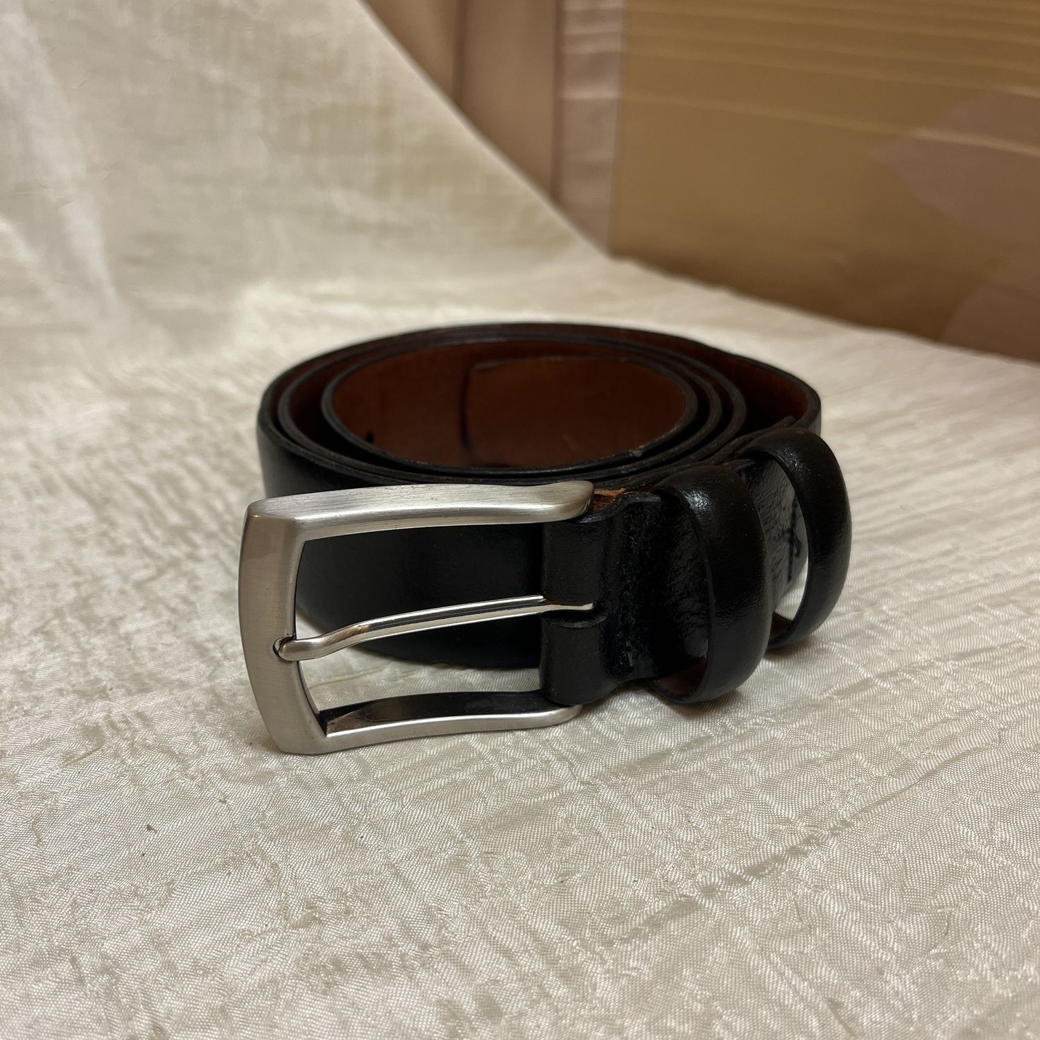 classic black leather belt