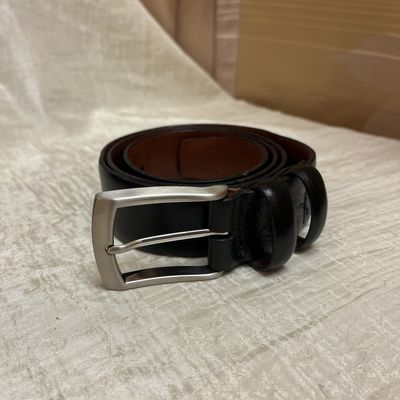 classic black leather belt