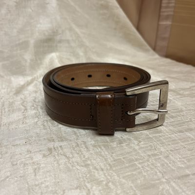 classic light brown leather belt