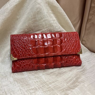 Vibrant Red Alligator Wallet