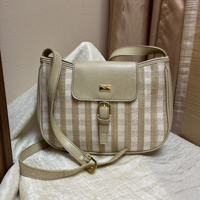 Tan Woven Crossbody Bag