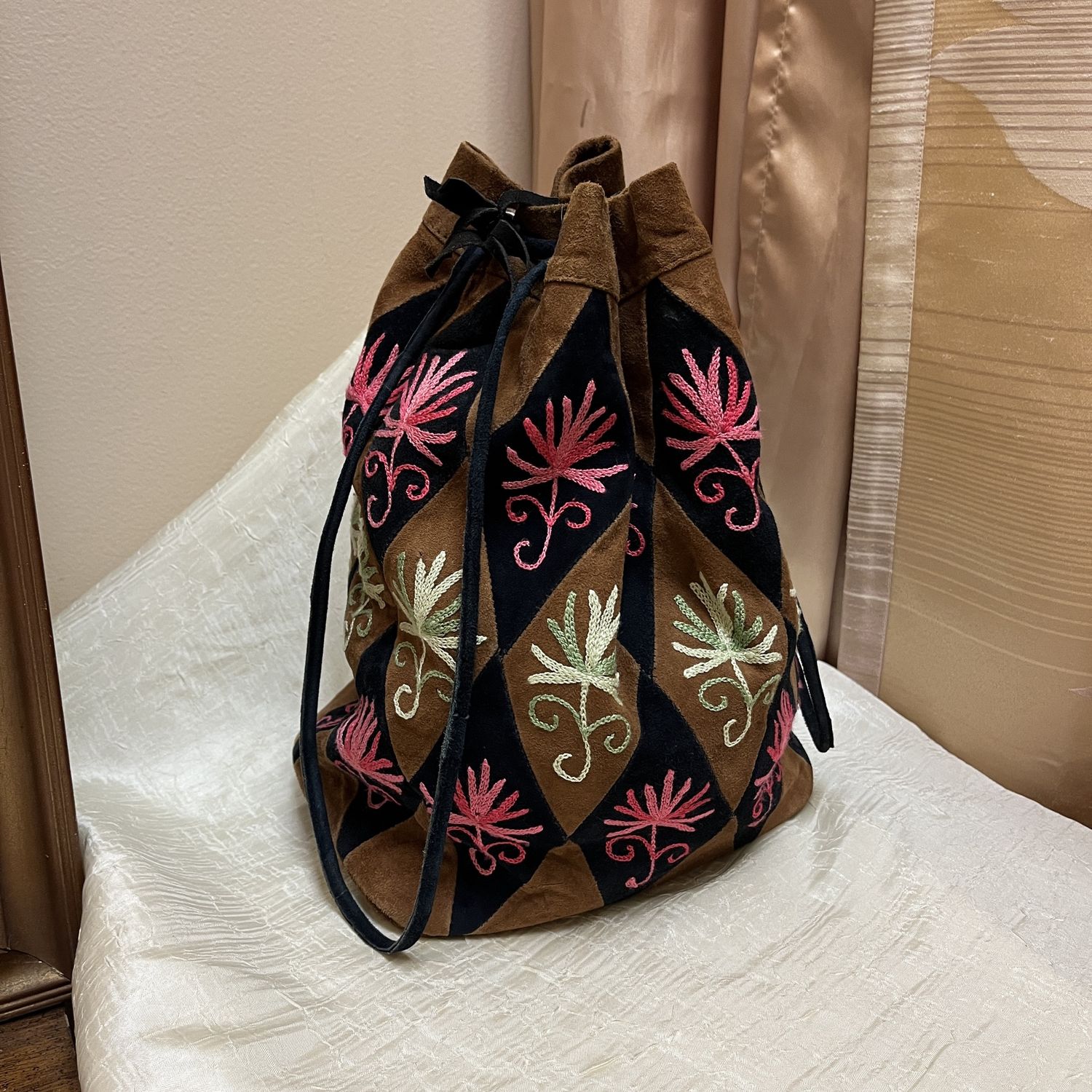 Draw String Suede Sack