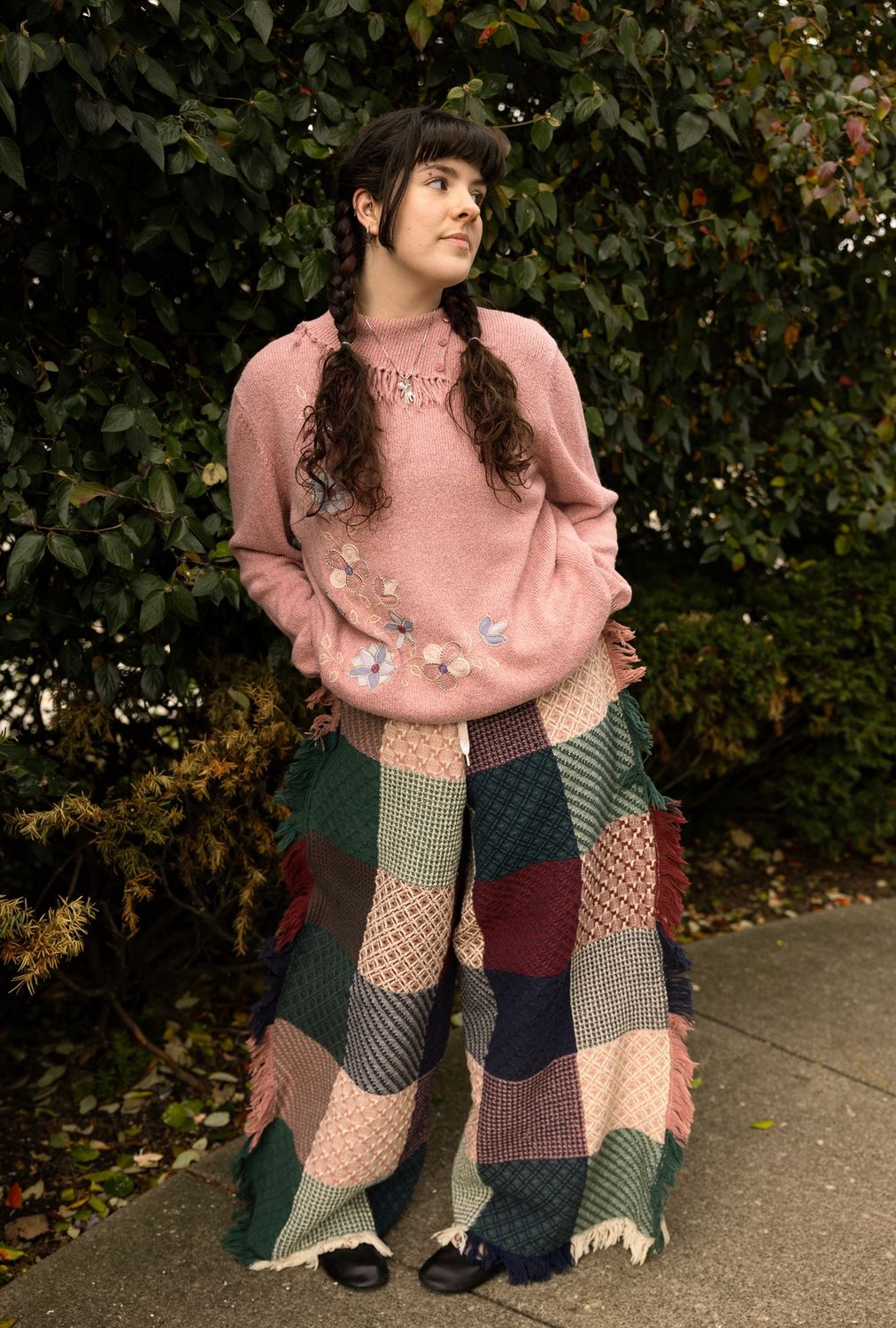 Color Blocked Blanket Pants