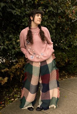 Color Blocked Blanket Pants