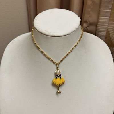 Yellow Dress Form Necklace
