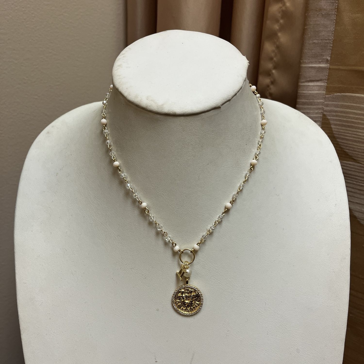 Gold Gemini Beaded Necklace