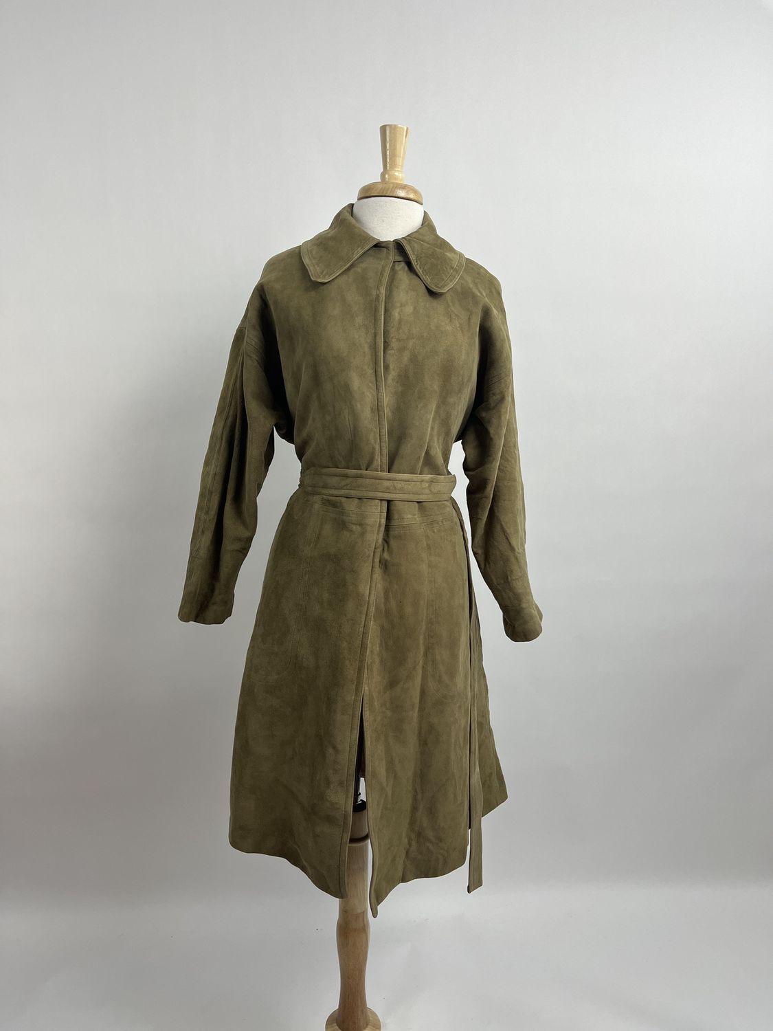 Green Leather Robe Coat