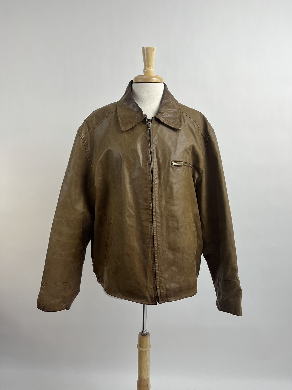 Dusty Brown Leather Coat