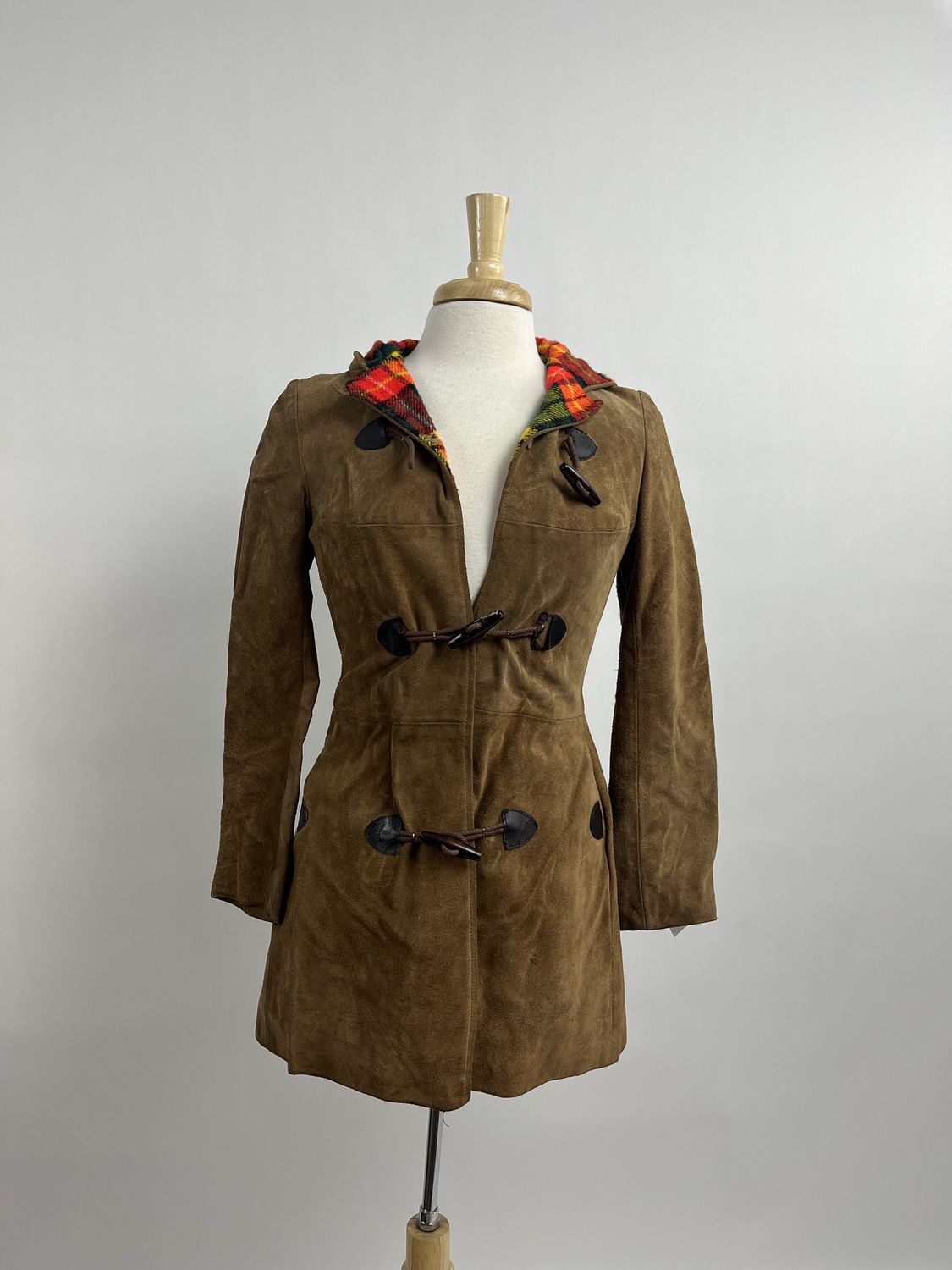 Leather Plaid Lined Jacket