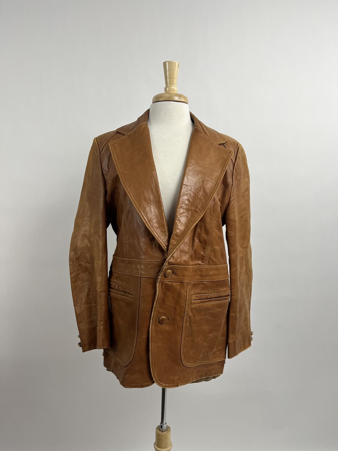 Tan Leather Blazer
