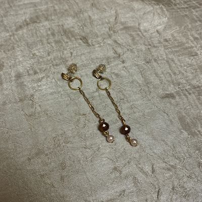 Studded Pink Pearl Dangles