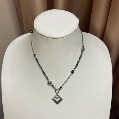 black and silver beaded necklace