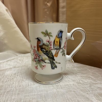 Porcelain Colorful Birds Mug