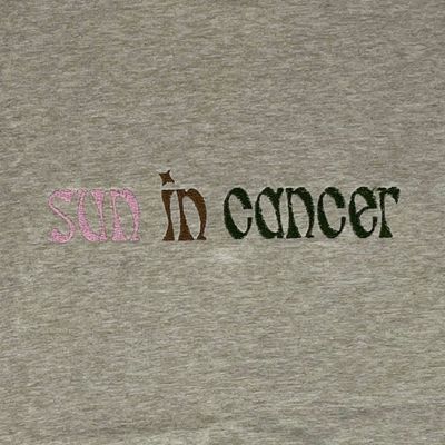 Sun in Cancer Embroidery
