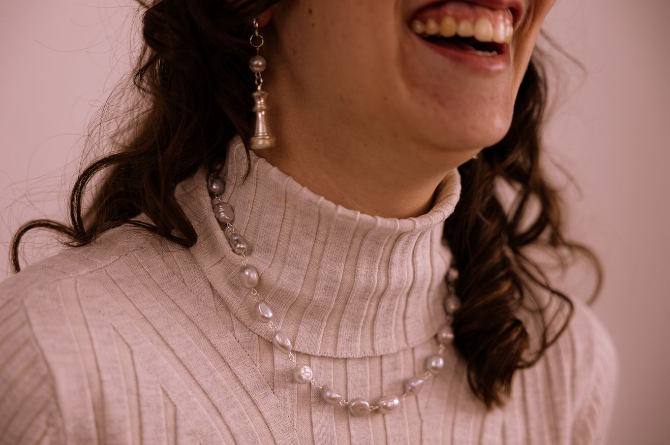 Deep Blue Pearl Necklace