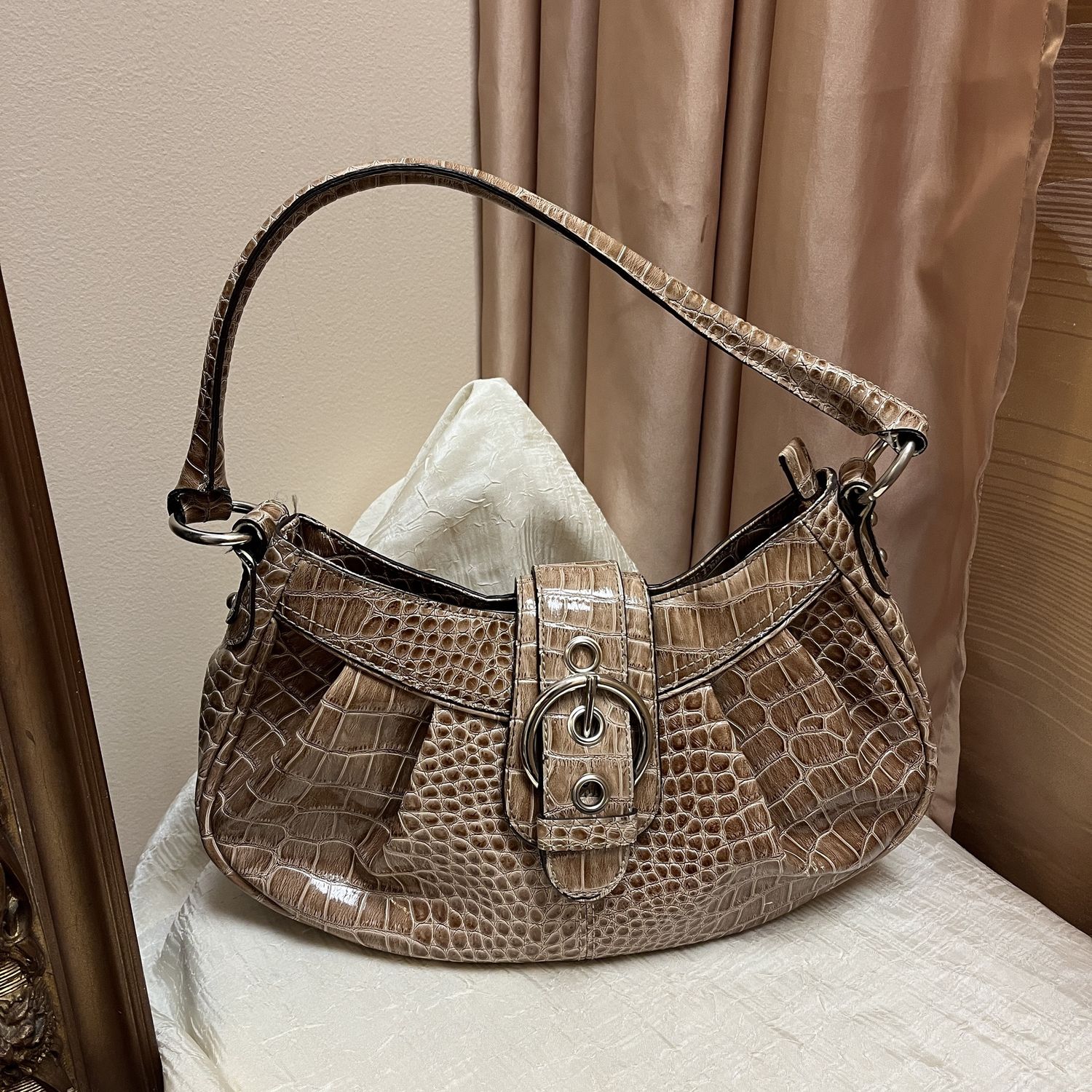 Tan Snake skin bag
