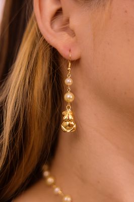 double pearl boob earrings