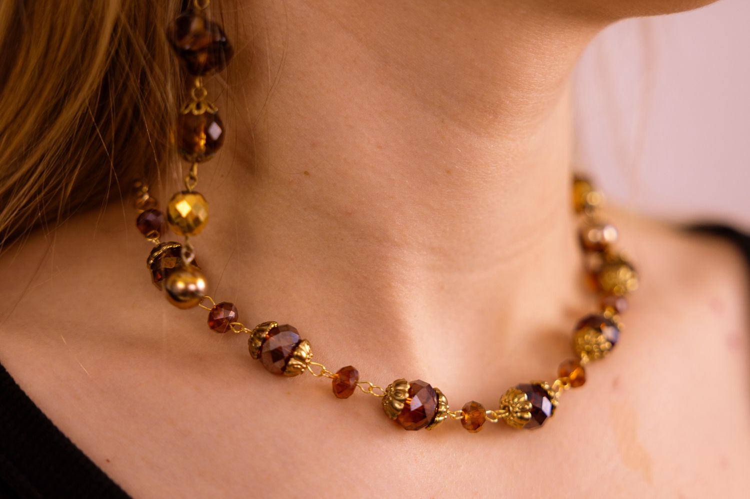 brown bead necklace
