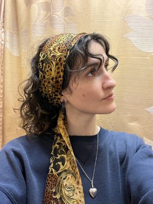 Leopard printed chiffon scarf