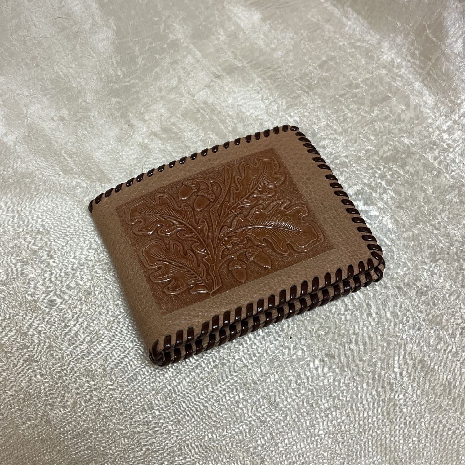 Leather acorn wallet