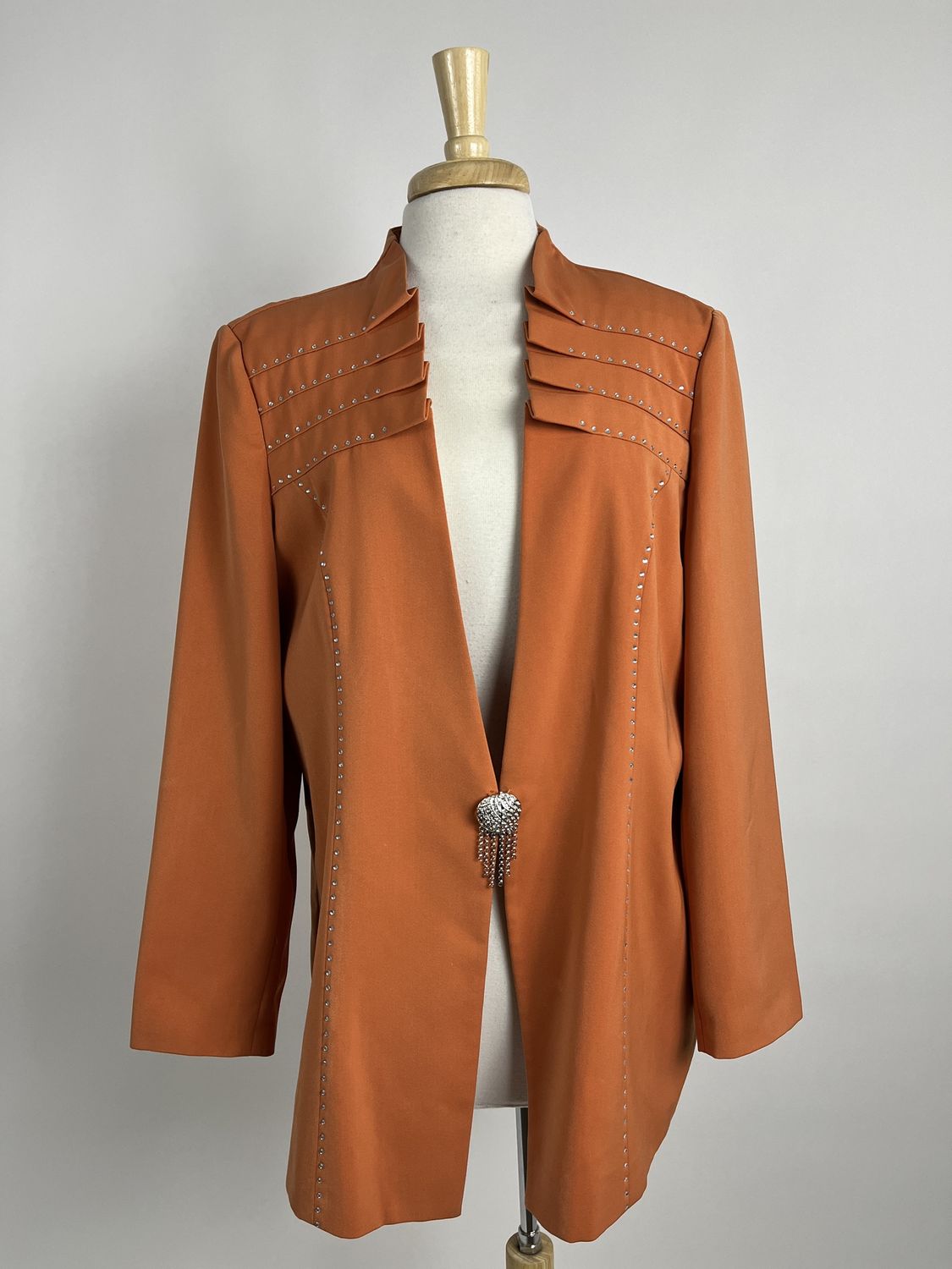 Orange Bedazzled Blazer