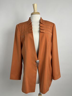Orange Bedazzled Blazer