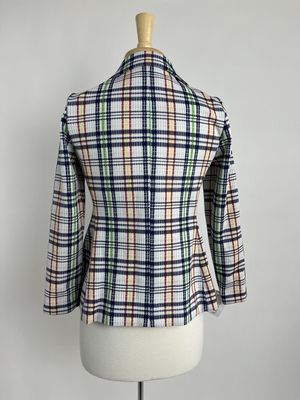 White Plaid Blazer