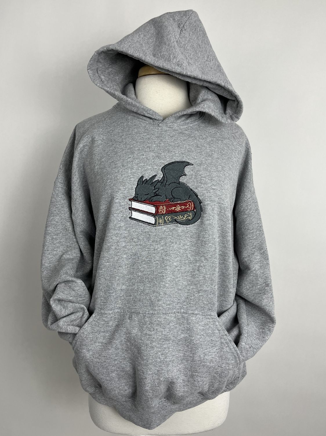 grey sleeping dragon hoodie