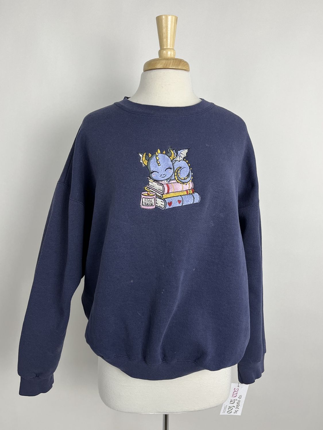 Book Dragon Candle Embroidery, Colour: Blue