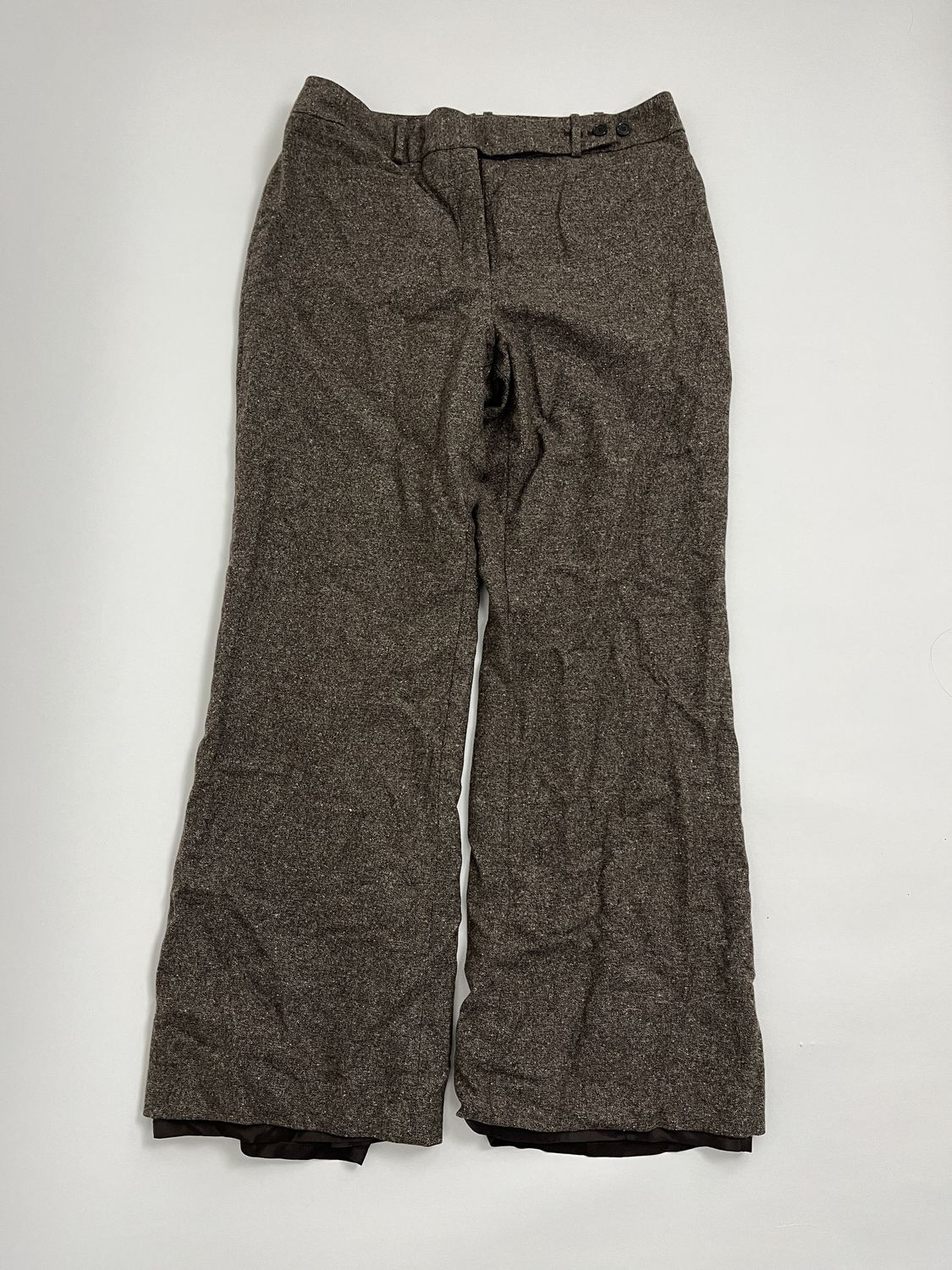 Brown Wide Leg Suit Pants