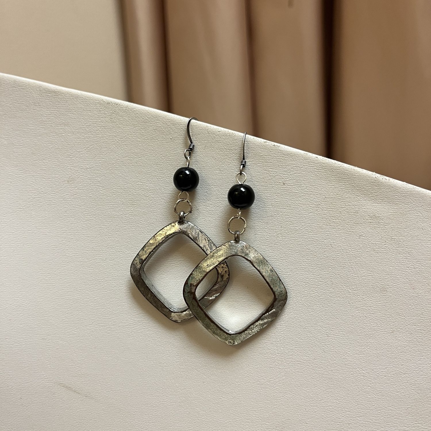 Silver Square earrings
