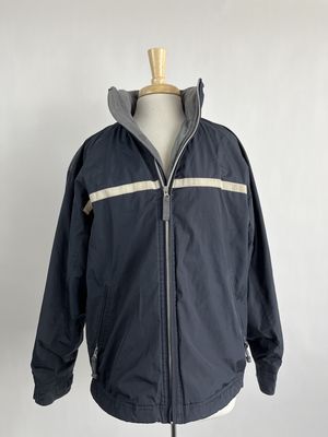 navy stripe puffer y2k