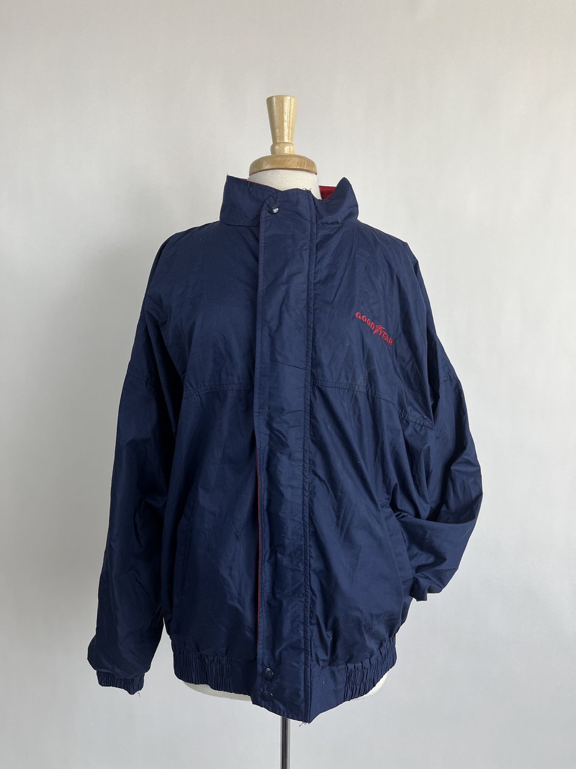 navy goodyear puffer