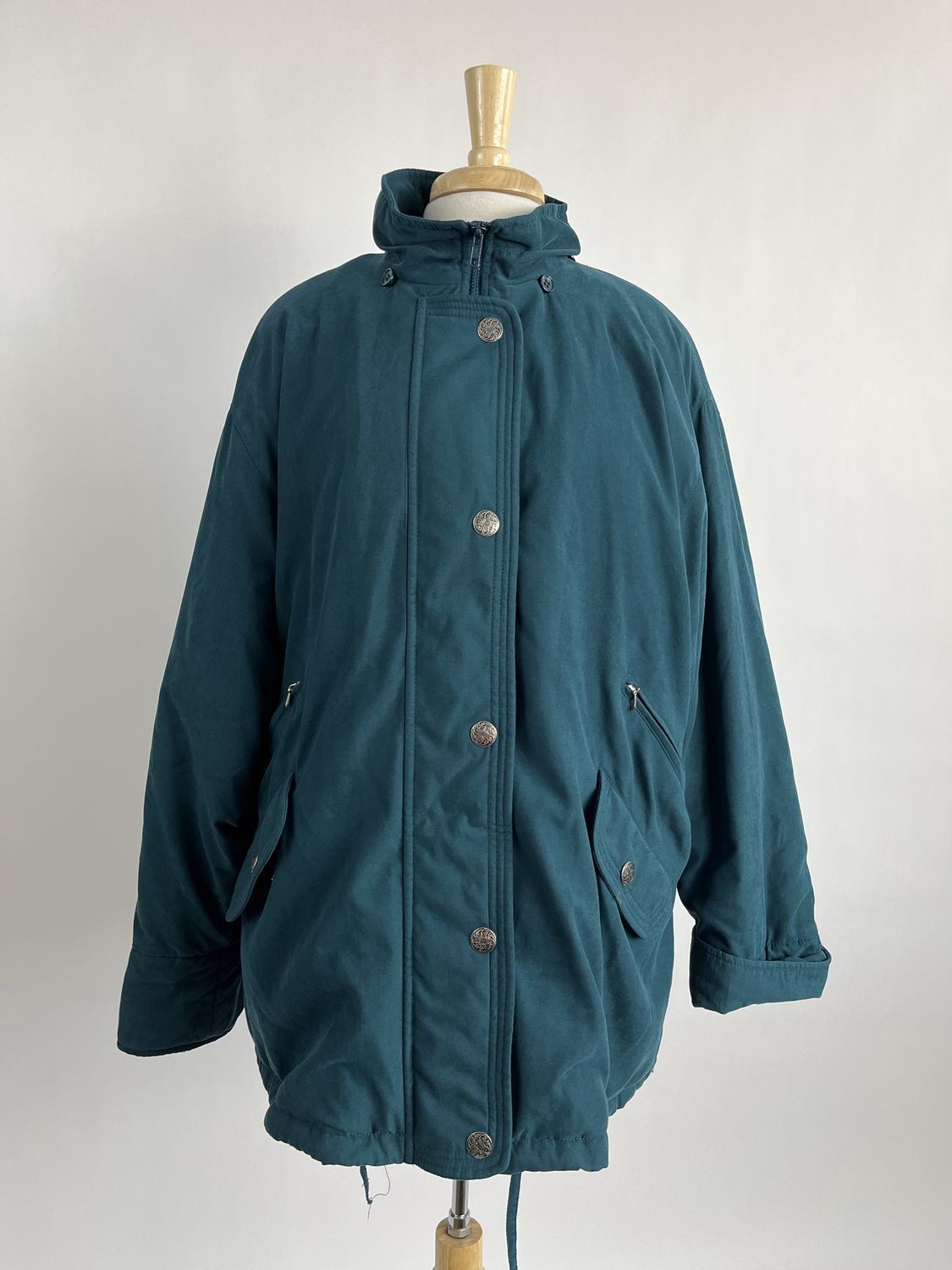suede teal puffer jacket