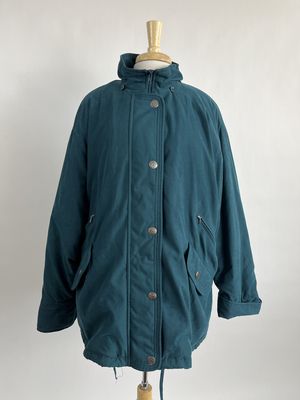 suede teal puffer jacket