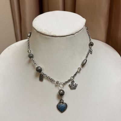 You are loved blue heart necklace