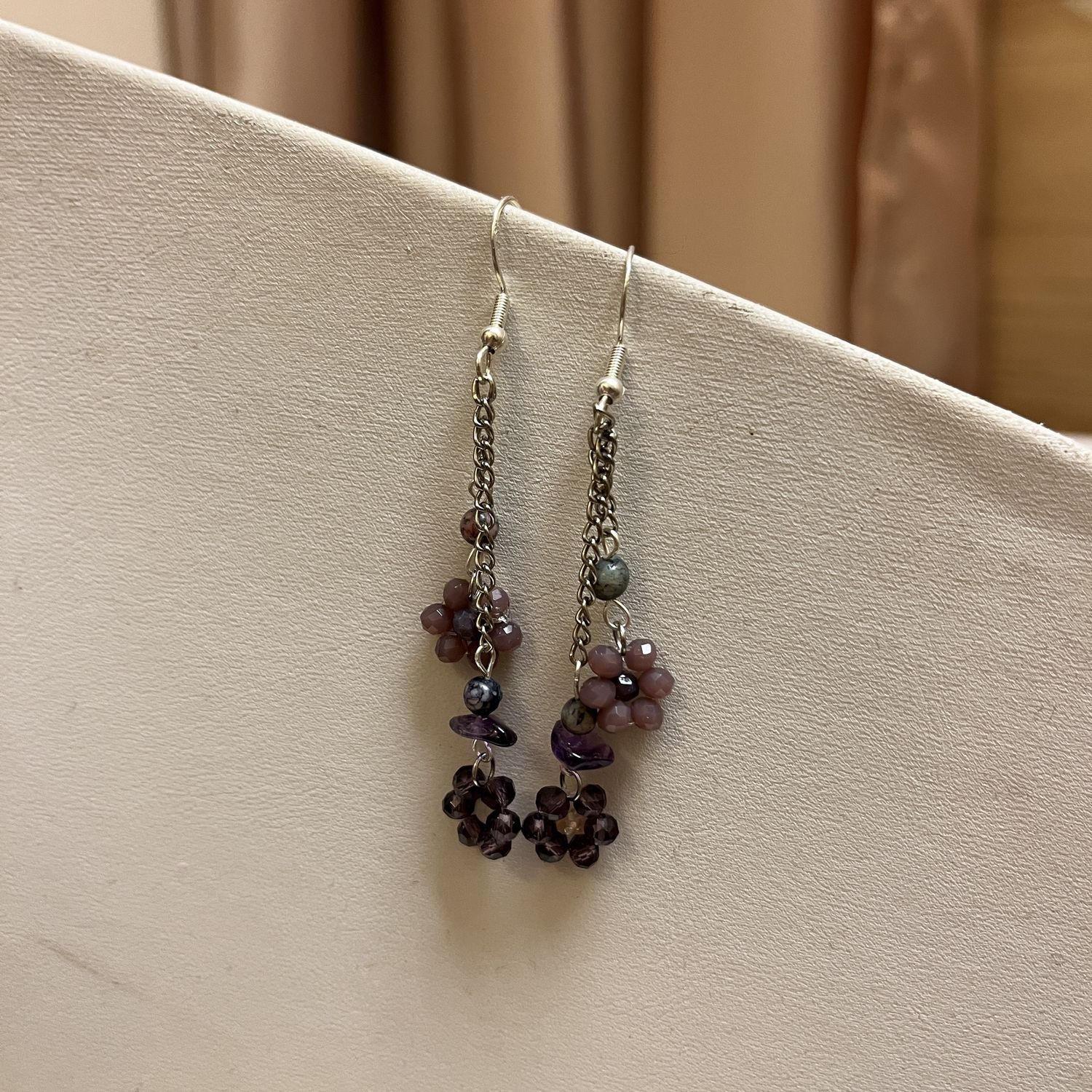 Amethyst flower earrings