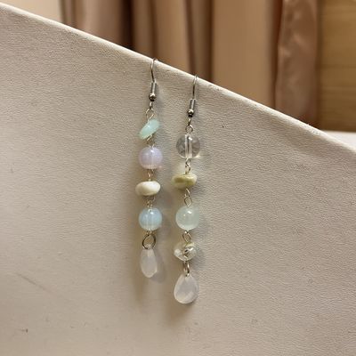 Aqua pearl earrings