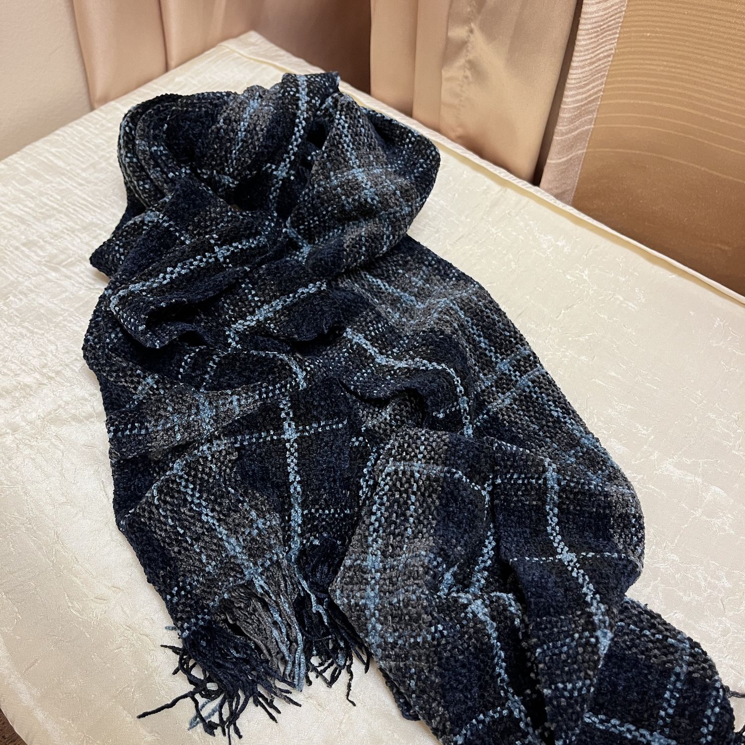 Navy Plaid scarf