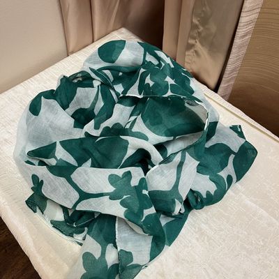 green flower scarf